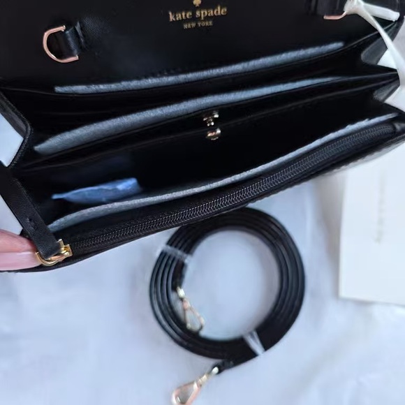 Kate Spade Black and Leopard Cat Tote with Wallet - Picture 7 of 9